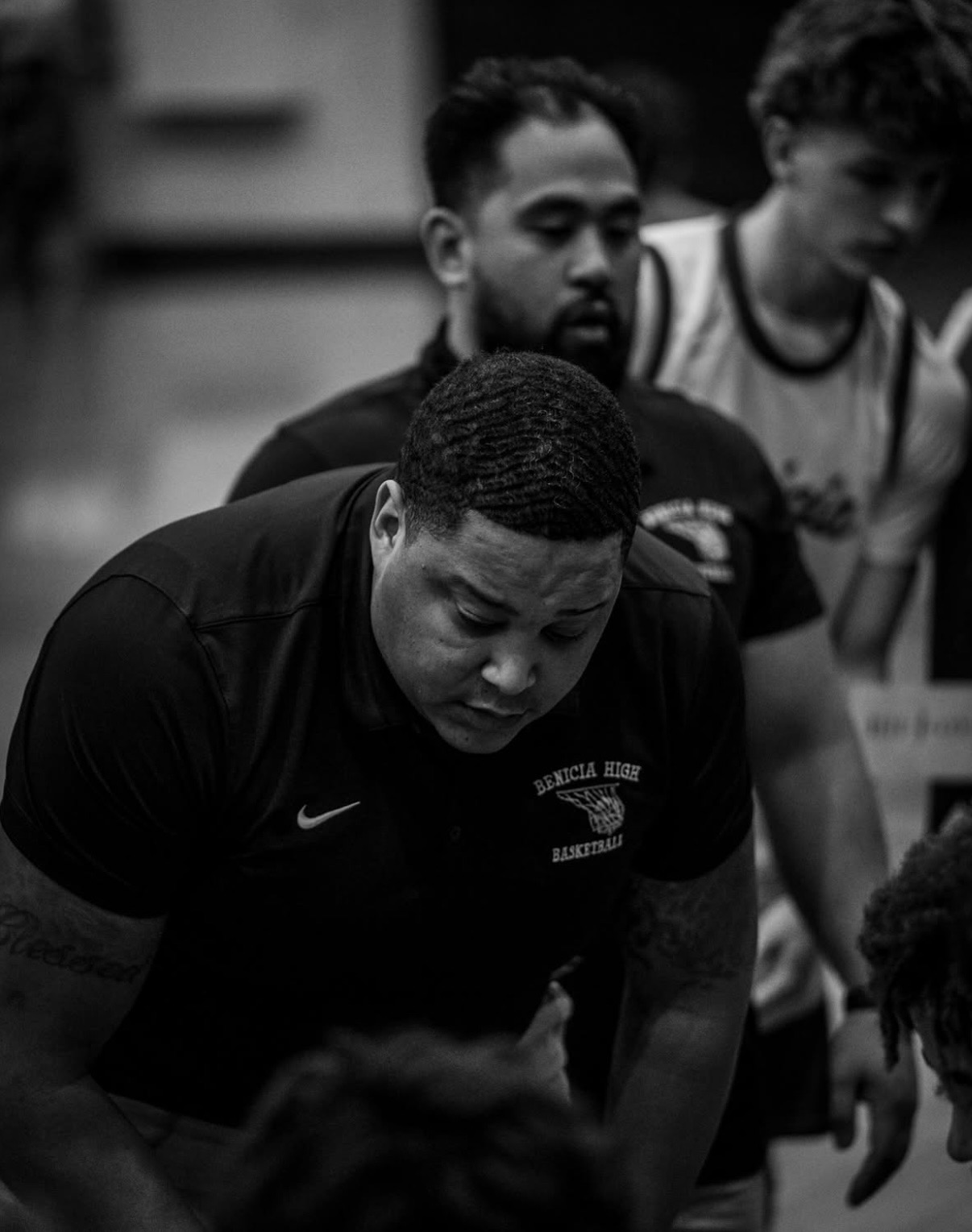 Coach Girard Johnson on the court